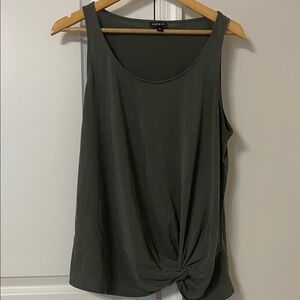 Torrid Olive Green Knot Front Tank Top